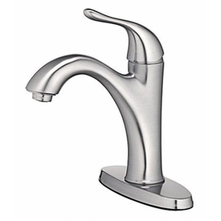 HOMEWERKS 4 in. Lavatory Faucet with Single Lever Handle - PVD Brushed Nickel 242097